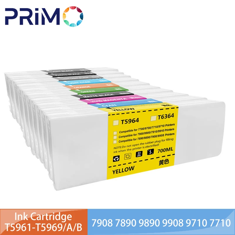 

T5961-T5969 T596A T596B 350ML Pigment Ink Cartridge for Epson 7908 7890 9890 9908 9710 7710 9910 7910 7900 9900 9910 Cartridges