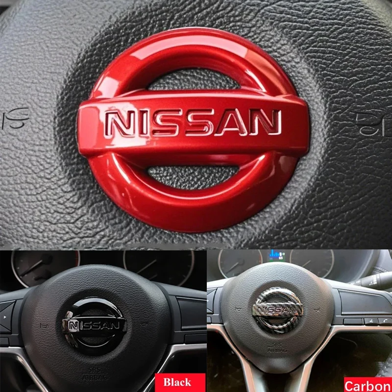 Emblema de Logo para Volante de Carro de 52mm em ABS para Nissan Qashqai J10 J11 Leaf Juke Tiida Sentra Teana X Trail T30 T32 Almera