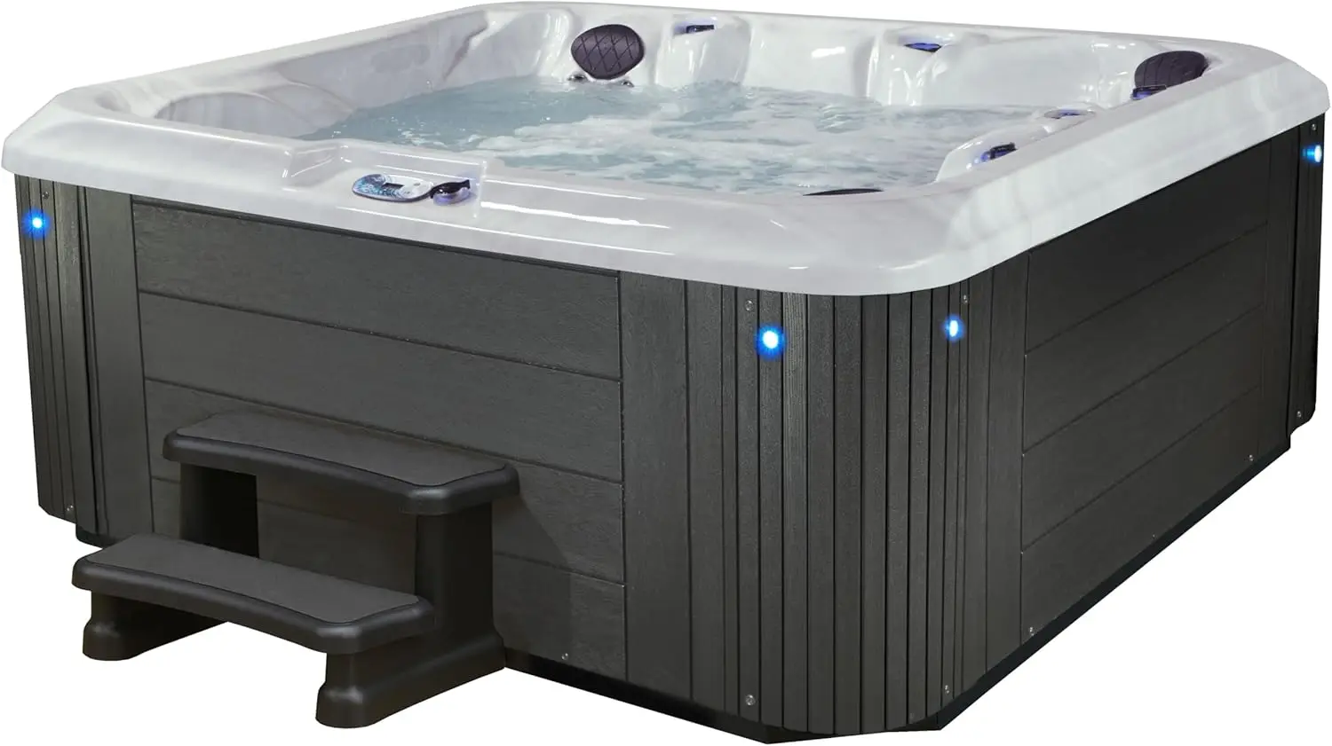 Grand Banks Outdoor Hot Tub, 5-6 Person 81-Jet Acrylic Spas With 3 Pumps And Led Features By