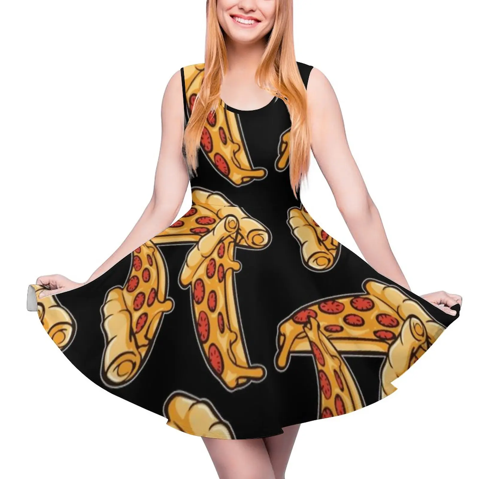 Pizza Dress Food Patterns Social Dresses Sale Girl Beautiful One-Piece Dress