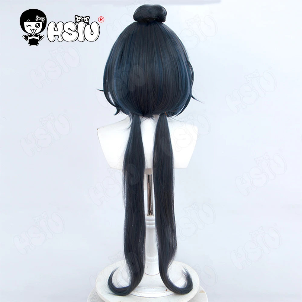 Yunli Peluca de Cosplay HSIU, pelo largo sintético resistente al calor, Color negro y azul mezclado, Honkai Star Rail, 90CM