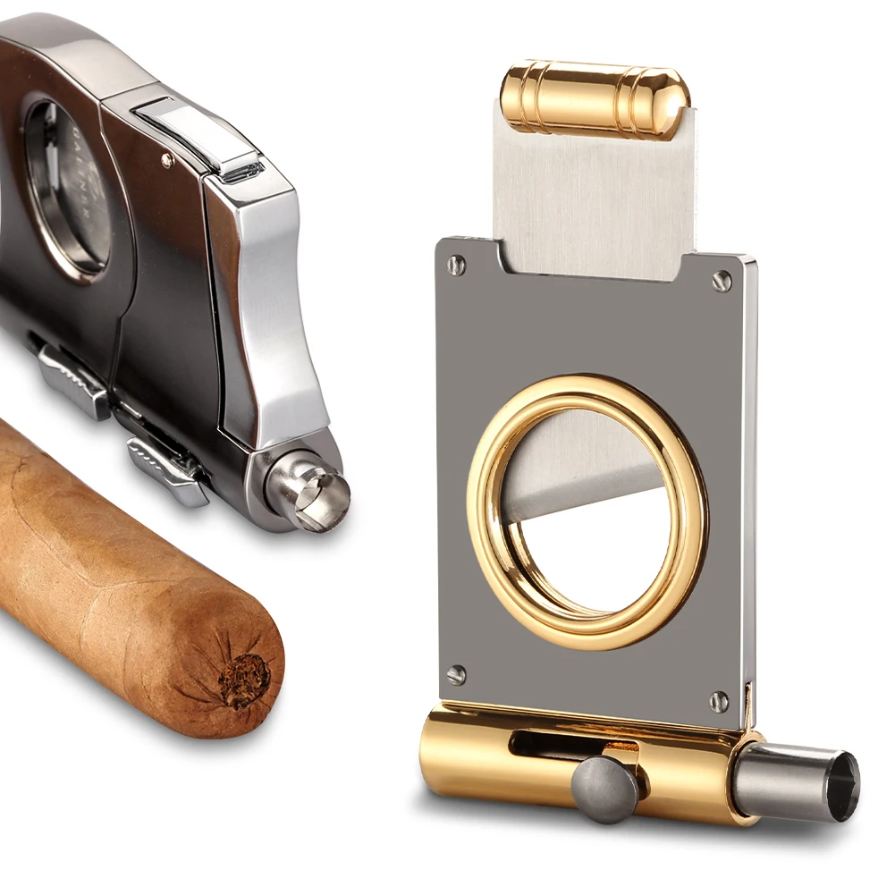 

Galiner Metal Sharp Cigar Cutter Guillotine Cigar Scissors Tobacco Accessories New 2 In 1 Hole Cigar Drill Punch Clipper