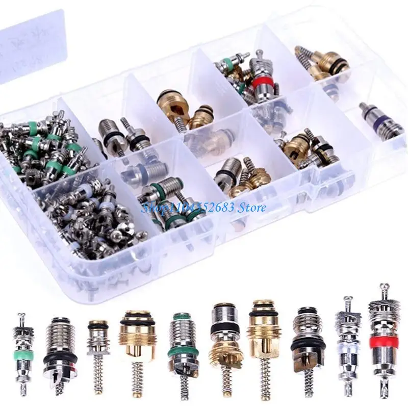 

Y6GD 102 Pcs Air Conditioning for Valve Kits R134A Car Valves Remover T