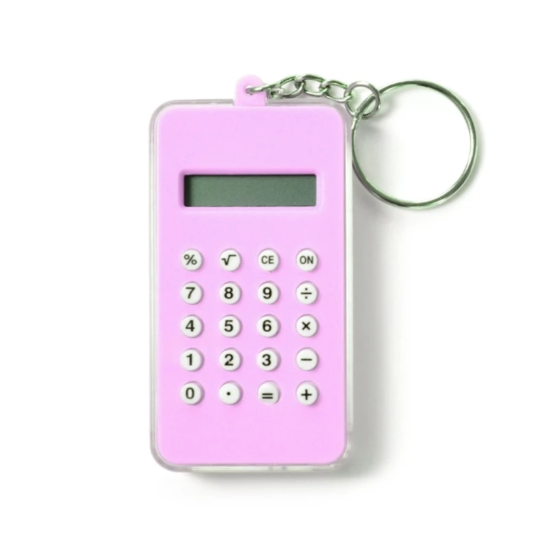 DXAB Leuke Mini Rekenmachine met Doolhof, Zakformaat 8 Cijfers Basis Rekenmachine Draagbare Sleutelhanger Rekenmachine voor Kid