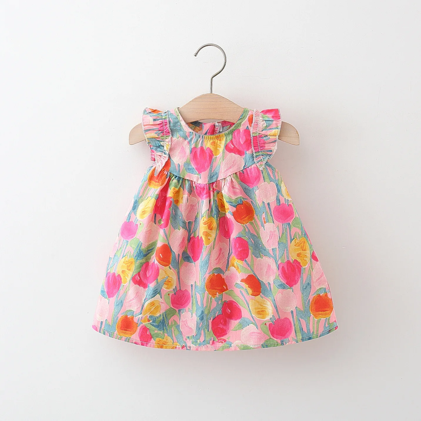 Summer new baby girl dress tulip girls sleeveless vest skirt 0-3 years old fluffy skirt