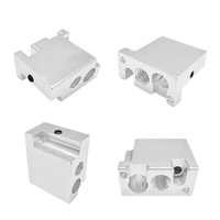 A34M-For FLSUN V400 3D Printer Hotend Nozzle Print Head Brass Heat Block Throat Copper Plated Extruder Parts