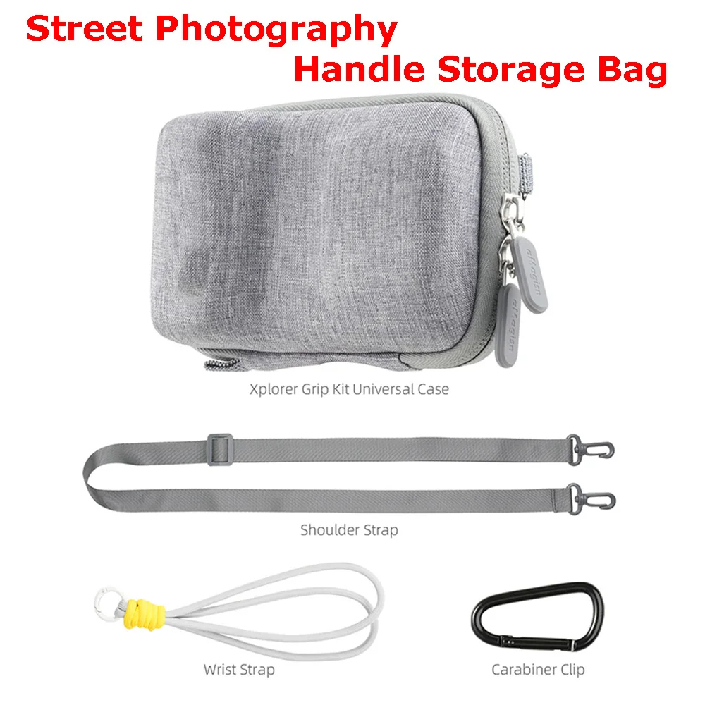 

For Action Camera EVA Hard Shell Storage Bag Handle Storage Pouch Portable Protective Case with Crossbody and Wrist Strap