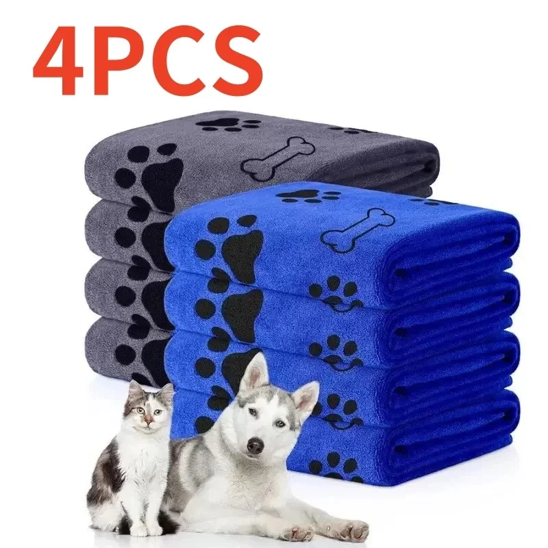 Toalha de Banho para Animais de Estimação em Microfibra, Super Absorvente e de Secagem Rápida, Multiuso para Limpeza de Animais e Carros