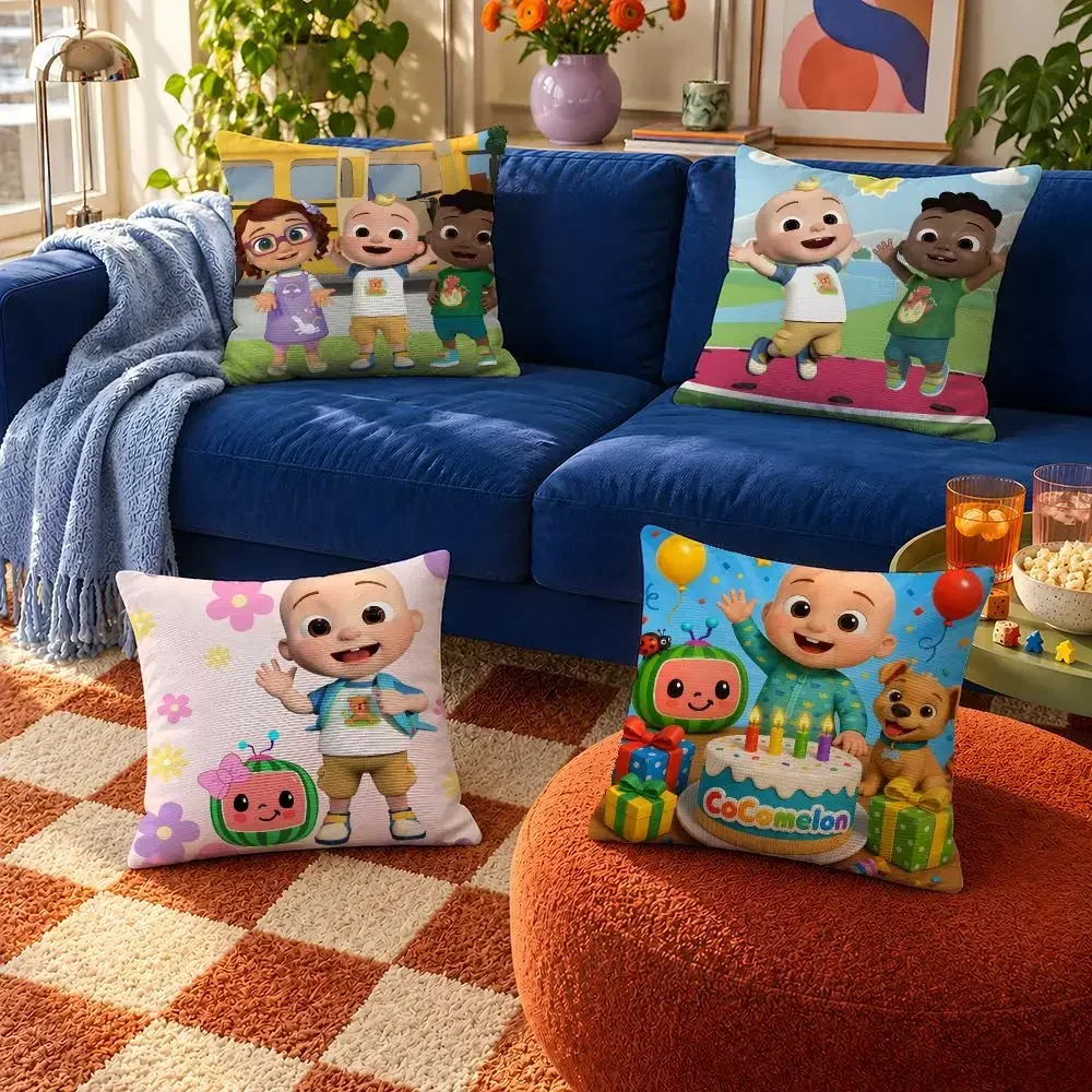 Cartoon CoComelon JJ YoYo TomTom Cody Cushion Cover Throw Pillow Soft Short Plush Cozy Durable Colorfast Sofa Bedroom Home Decor