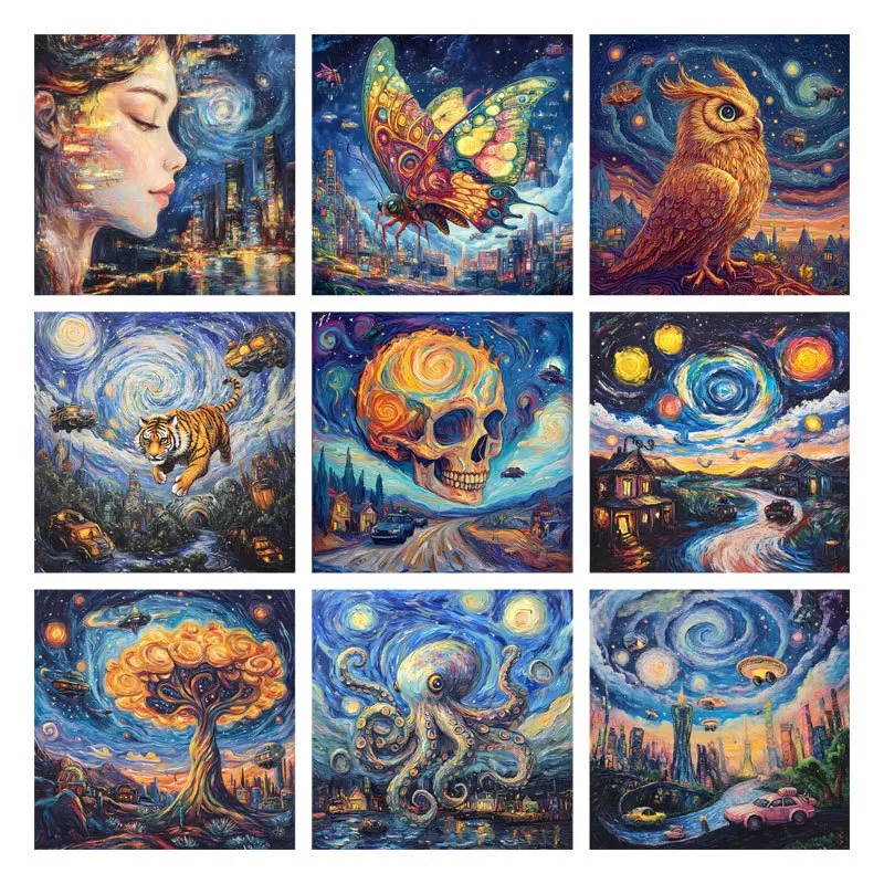 의류용 열전달 철 패치, 별이 빛나는 하늘 테마, 나비, 문어, DIY 티셔츠, 재킷 스티커, DTF 패치, 방수