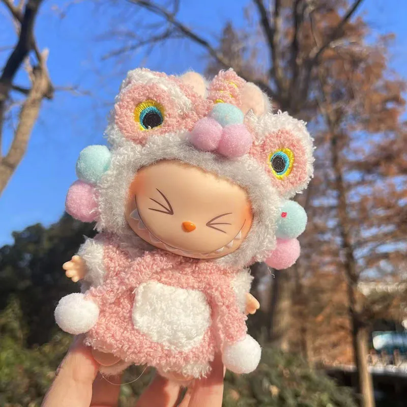 라부부 라이온 각성 시리즈 의상 레드 페스티벌 의상 레드 세트 탕복 인형 액세서리 장난감 새해 선물 17cm