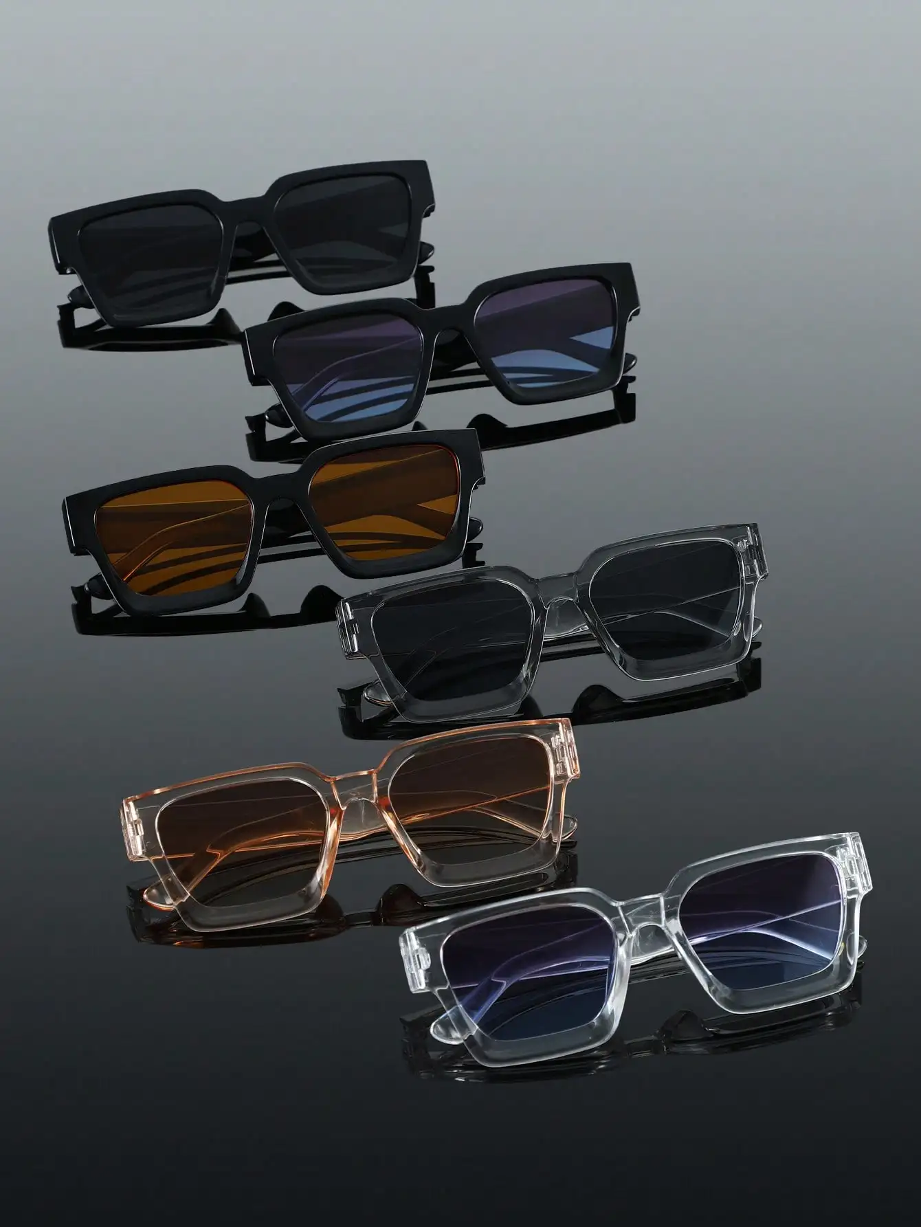 

6 шт. стильных повседневных унисекс-солнцезащитных очков для уличной моды, музыкальных фестивалей и модных образов