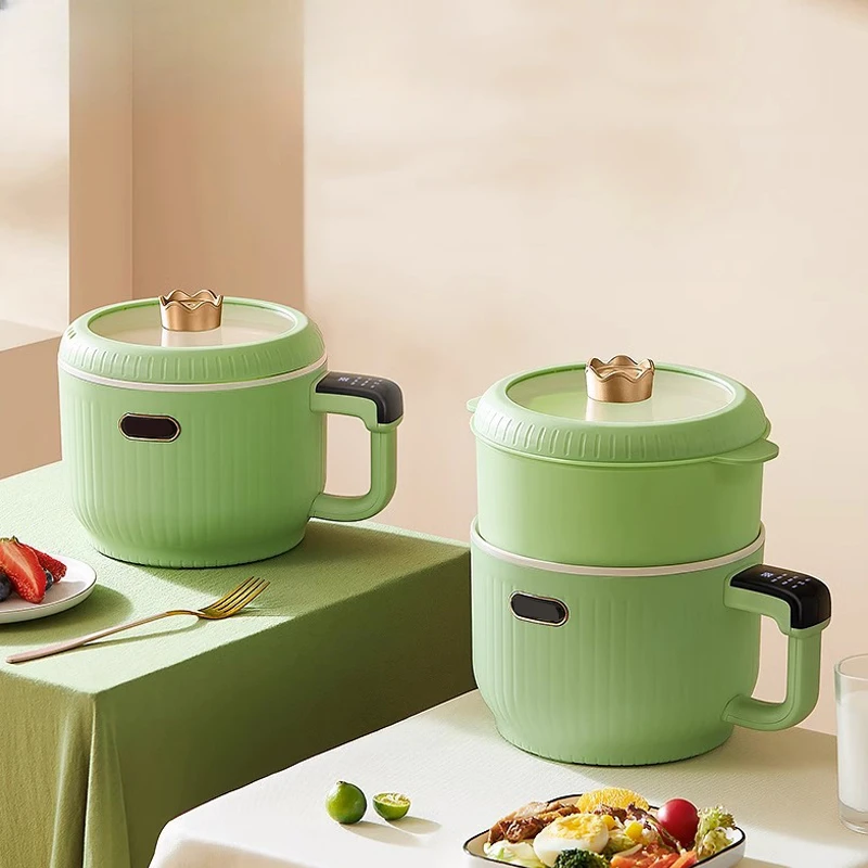 

L # Портативная электрическая рисоварка 1,5 л, многофункциональная кастрюля для приготовления лапши, макарон, кастрюля для приготовления яиц, сковорода для супа, тушеного котла, еда, пароварка