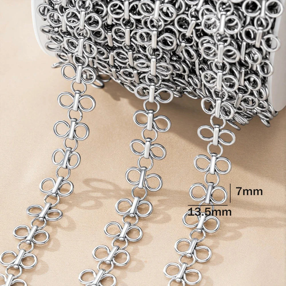 0,5 Meter/1 Meter Schleifenanhänger Schmuckkette, vergoldete Edelstahlketten für DIY Schmuckherstellung, Halsketten- und Armbandzubehör – Detail 4