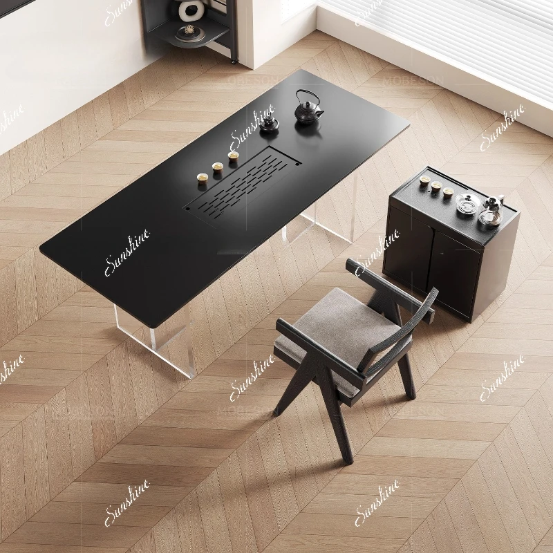 Italian minimalist high-end tea table and chair combination home office tea table design