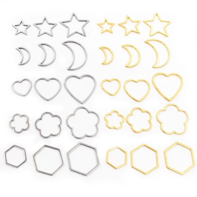 20 Stks/partij 316 Rvs Charms Vergulde Maan Ster Hart Kleine Hanger Charms Diy Sieraden Ketting Bevindingen Accessoires