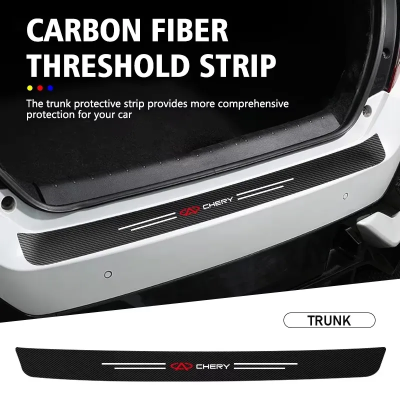 Car Door Threshold Strip Protector Carbon Fiber Pattern Anti-Scuff Entry Guard For Chery Tiggo 5x 7 8 8 Pro 3x Arrizo 5 Arrizo 8