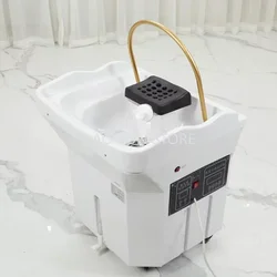 Water Circulation Shampo Chair Water Tank 60L Portable Stylist Head Spa Hair Wash Chair Move Shampouineuse Salon Furniture