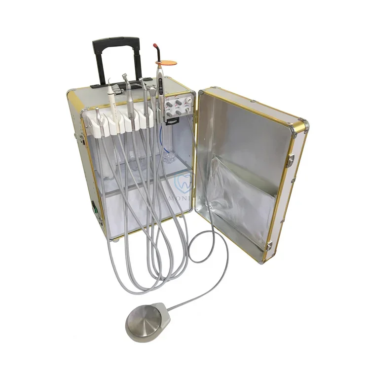 2020 Golden Portable de-tal Unit with Air Compressor & Saliva Ejector / portable de-tal equipment / mobile de-tal unit