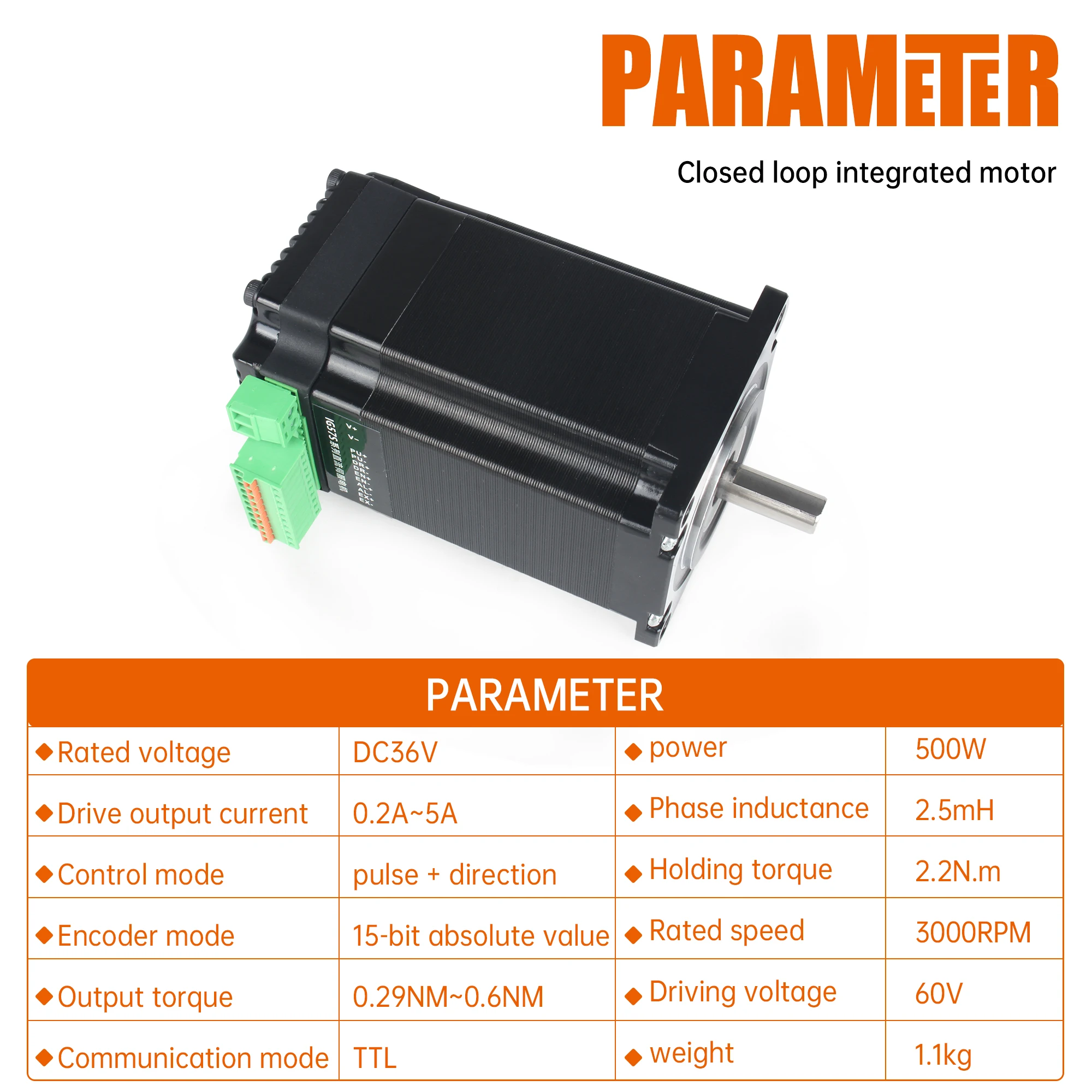 Integrated Nema23 1.5N.m 2.2N.m Closed Loop Stepper Motor 56mm 76mm CNC Controller Kit