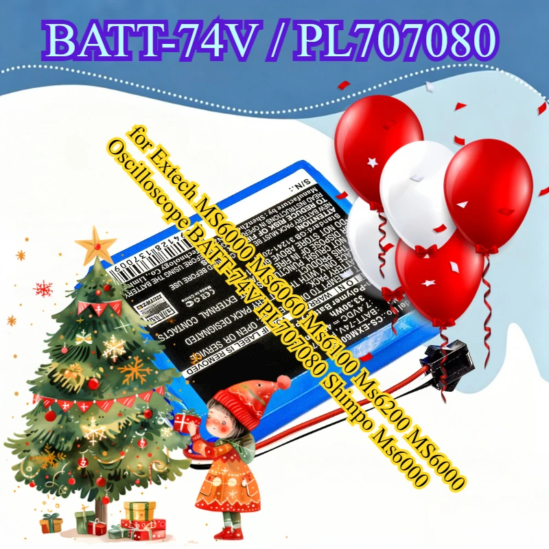 

4500mAh Storage Oscilloscopes Battery for Extech MS6000 Ms6060 Ms6100 Ms6200 MS6000 Oscilloscope BATT-74V PL707080 Shimpo Ms6000
