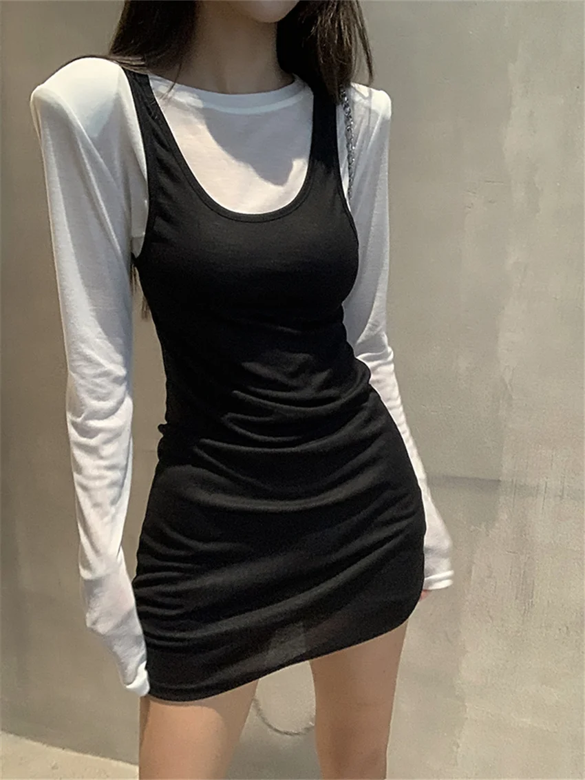

Alien Kitty Sexy Hot Sale Mini Vest Dress Bodycon Women Women Slim Full Sleeve T-Shirts Autumn Work Wear Casual Daily New Suits