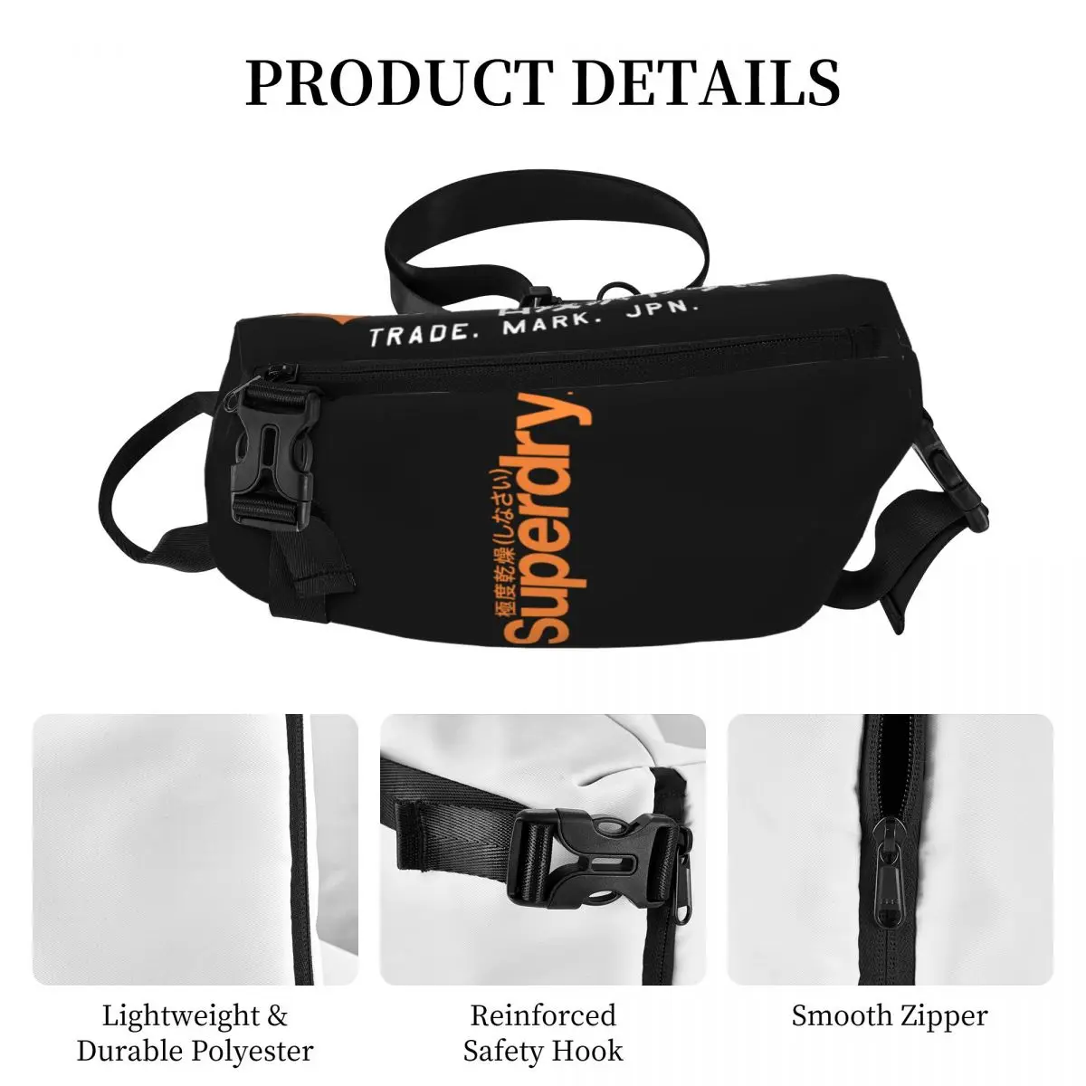 Fashionable Letter Logo Cross Waist Bag Trendy Sling Chest Bags Shoulder Backpack Daypack for Travel Hiking Biking HandBag