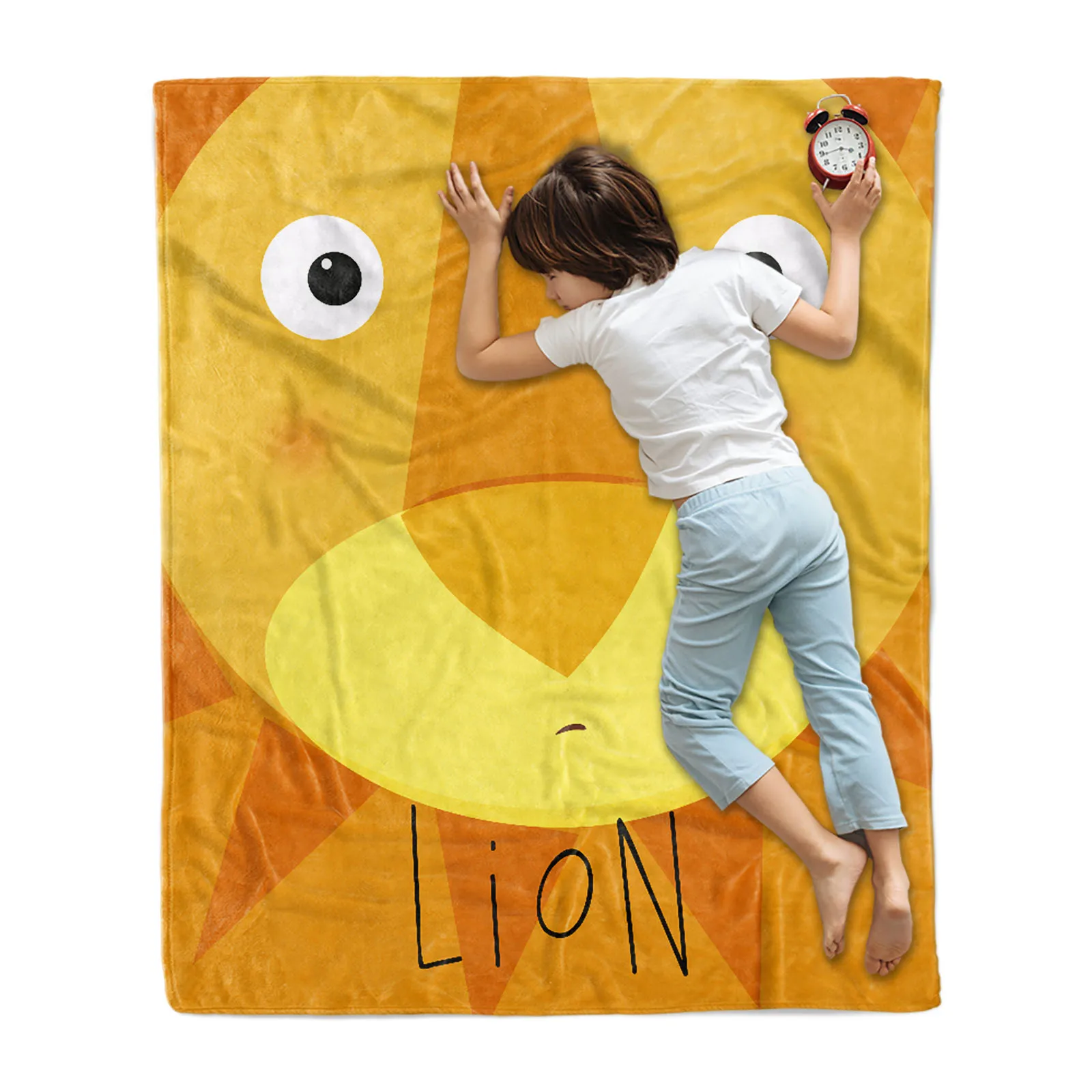 

Lion Throw Blanket Sofa Cover Cartoon Animal Designer Cozy Microfiber Flannel Fleece Warm Huggl For Home Bench Beds Couch