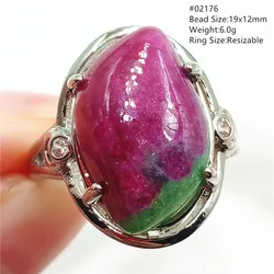 Natural Red Ruby Adjustable Ring Jewelry Women Men Star Light Gemstone Ruby Zoisite Bead Fashion Water Drop Jewelry AAAAA