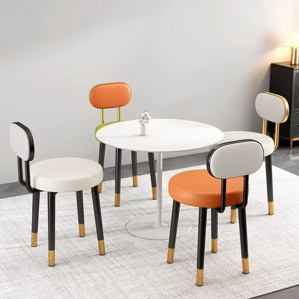 Home Light Luxury Dining Table and Chair Home Breathable Chair Creative Dining Chair Soft Packaging Chair Bedroom Dressing Chair