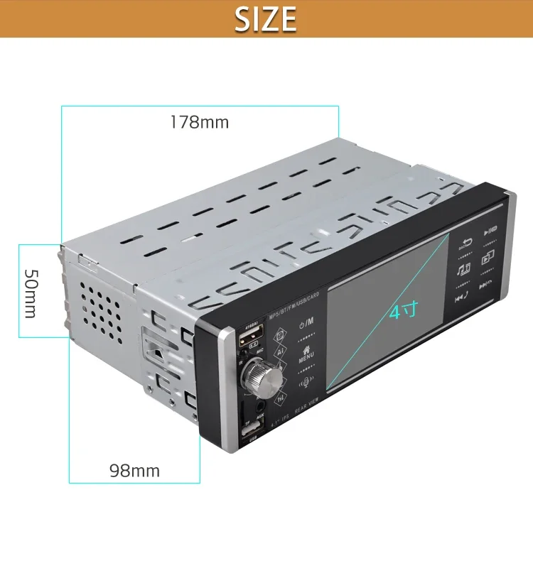 Pemutar Mp5 4.1 inci untuk mobil, Radio mobil dengan layar sentuh otomatis, pemutar Video Mp3 Mp4 Mp5 Android 1Din 4168