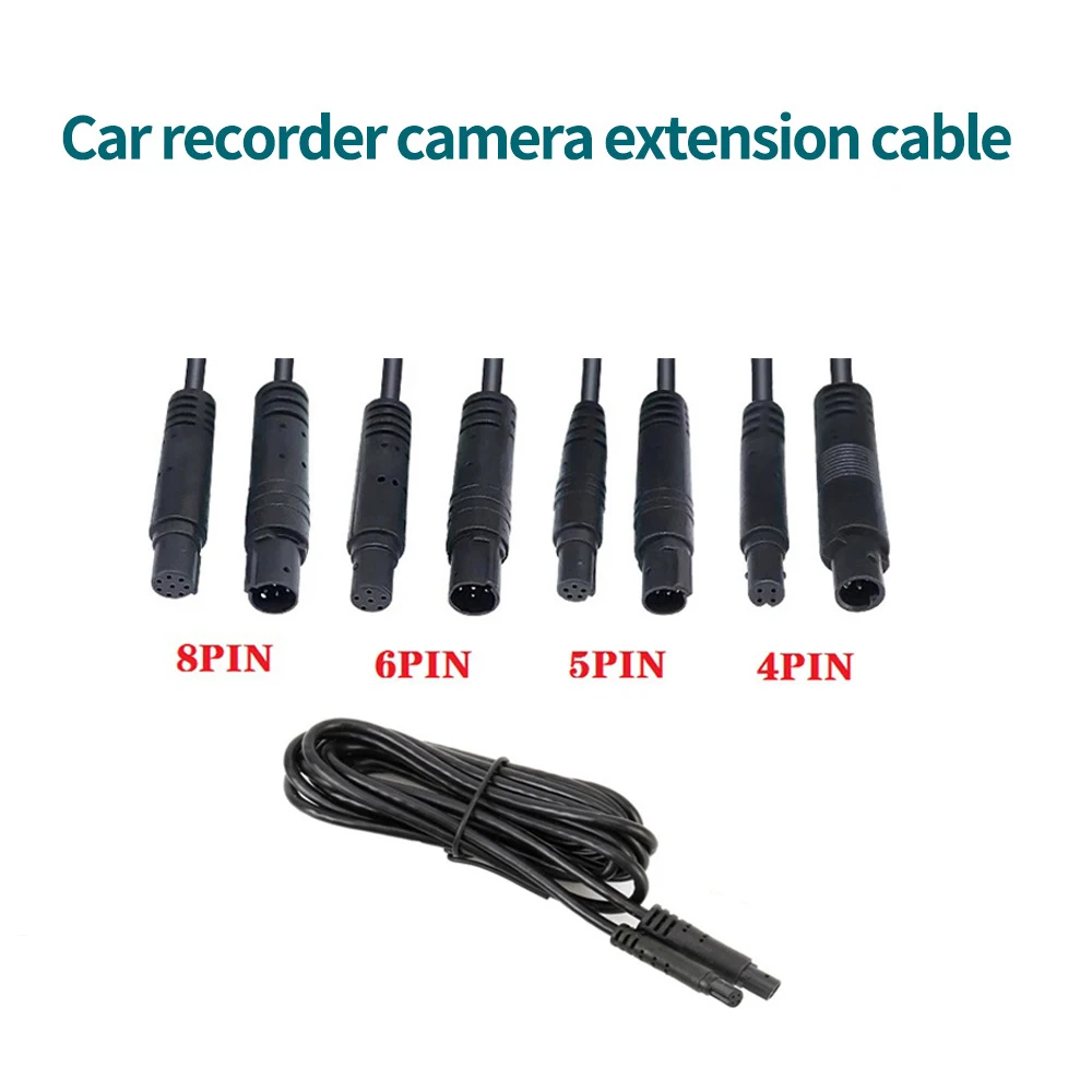 

4Pin/5Pin/6Pin/8Pin Car DVR Camera Extension Cable 1M/2M/3M Male To Female Connector Cord For Dash Cam Reverse Camera Cable