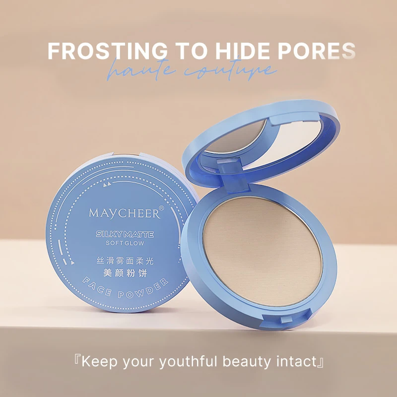 2024 MAYCHEER Oil Control Matte Face Powder Long Lasting Setting Powder Face Makeup with Mirror Pressed Powder