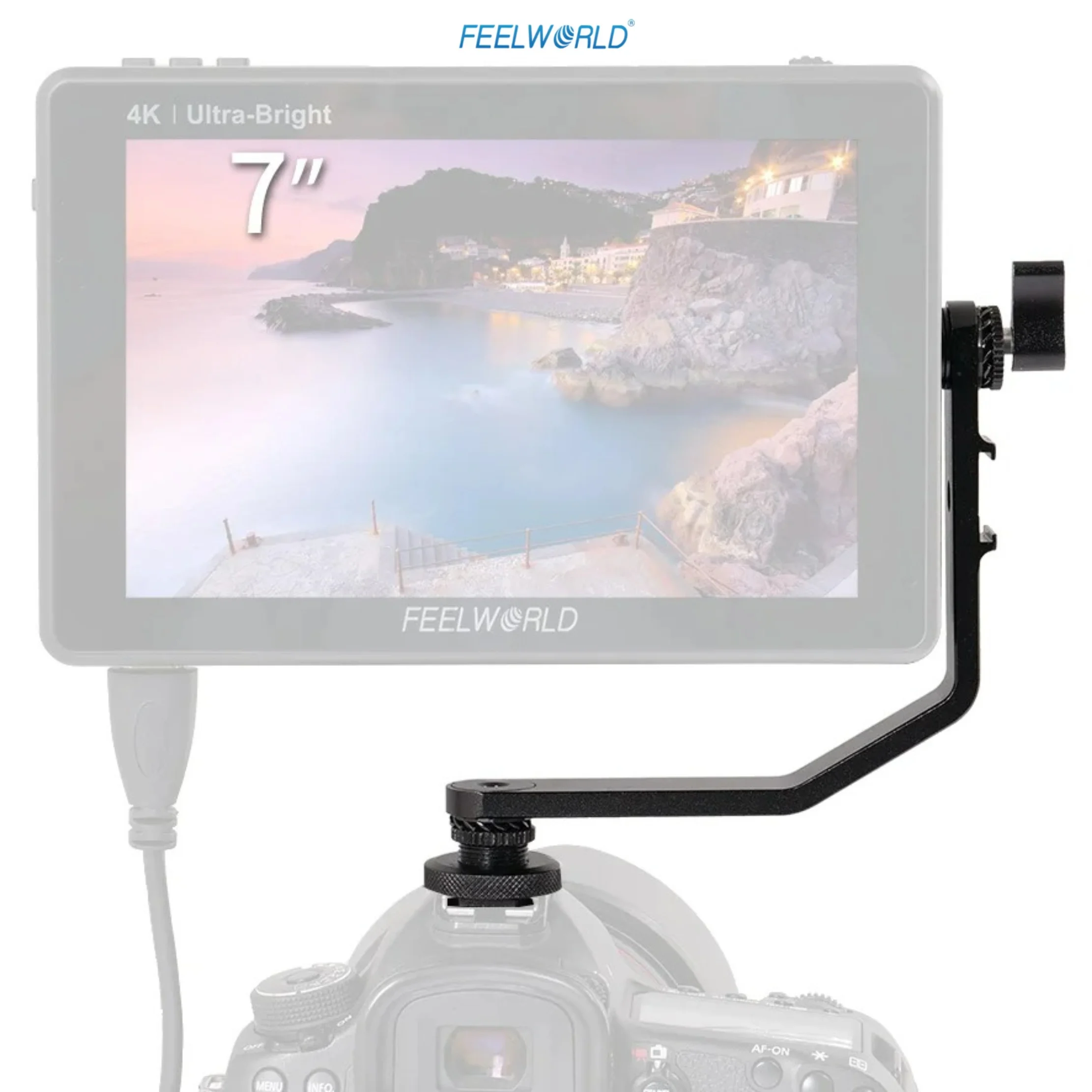 Крепление FEELWORLD Tilt Arm для полевого монитора на стабилизаторе DSLR, крепление для мониторов FEELWORLD LUT7 и LUT7S.