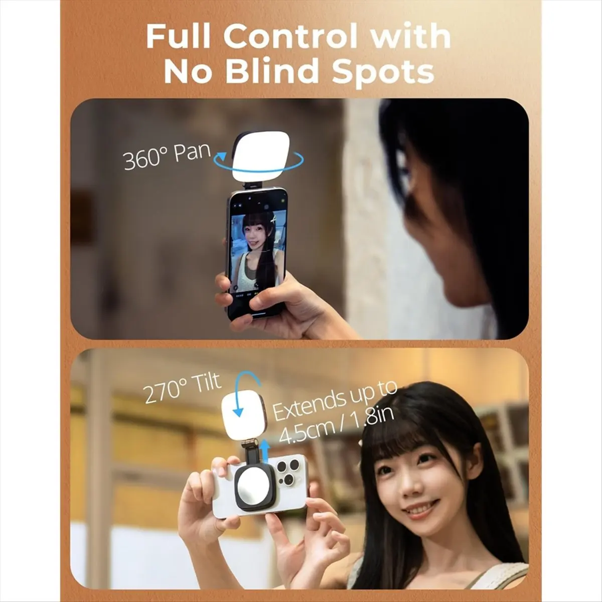 Magnetic Selfie Light for , Phone Light with A Mirror, Attachment for , for Selfies, Video Conference
