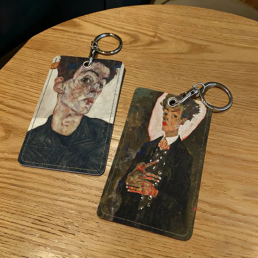 Art E-Egon S-Schiele Kartenhalter Schlüsselanhänger Schlüsselanhänger Türschloss Zugang Schutzhülle für Sicherheitsgeschenk
