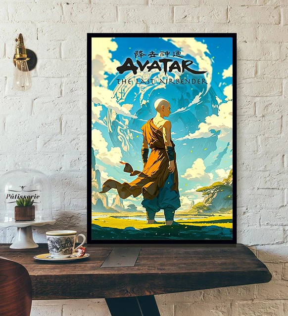 Avatar The Last Airbender Aang Fight Anime Poster Vintage Wall Art Pictures HD Print Canvas Painting Home Room Bar Decor Cuadros