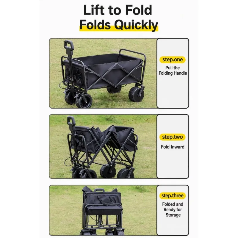 Smart Electric Folding Camping Cart with Aluminum Body and Portable Four-Wheel Drive for Outdoor Shopping view 6