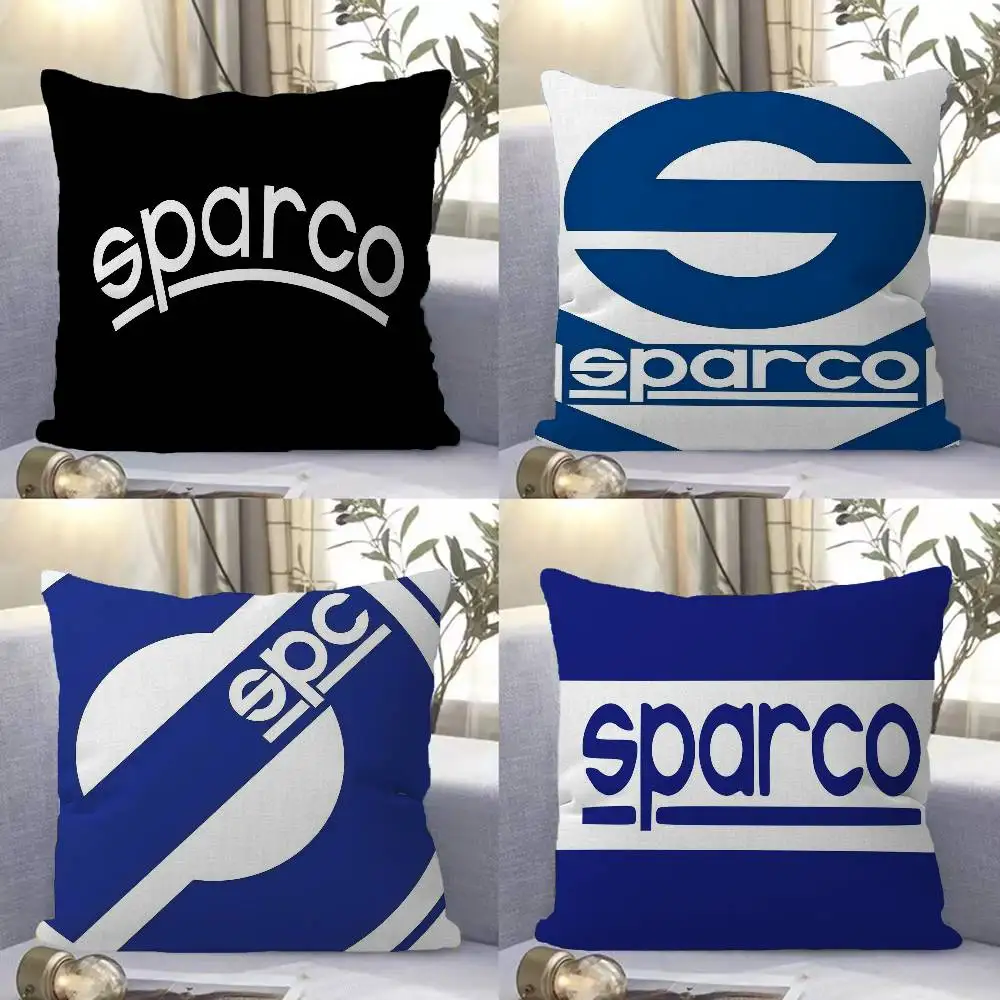 Funda de cojín con logotipo de S-Sparcos, funda de cojín para coche, funda de cojín lumbar de 45x45cm, funda de cojín para sofá