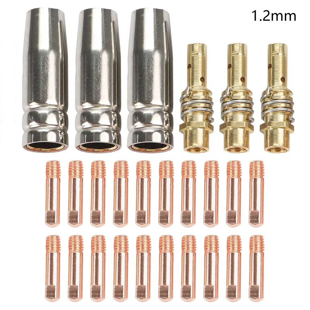 26PCS Copper Welding Parts Kit Designed for 15AK For MIG Welding Applications Including Tips Nozzles and Diffusers