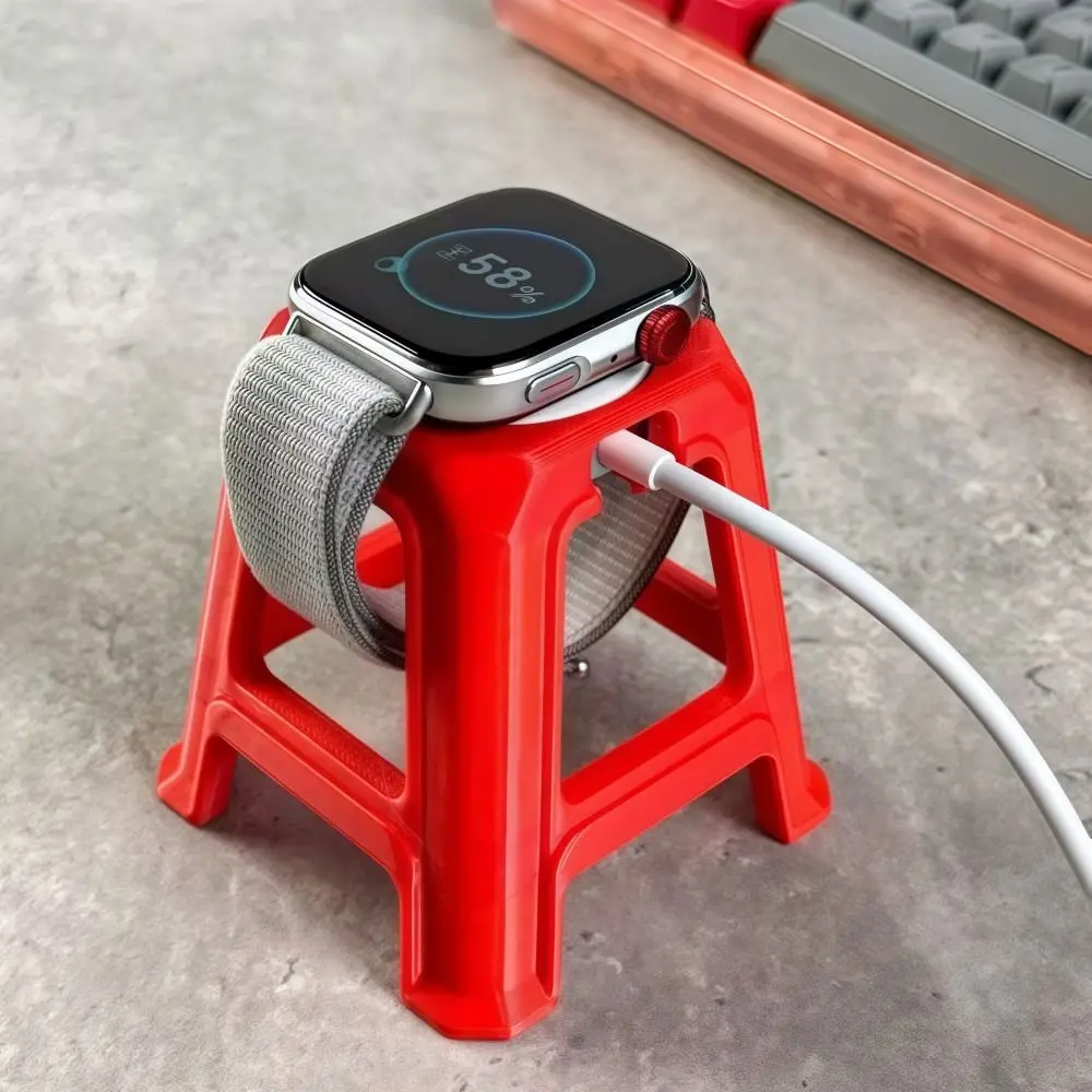 Universal Watch Charging Stand Chair Shape 3D Printing Watch Desktop Stand Red with Charging Groove Storage Rack For Watch