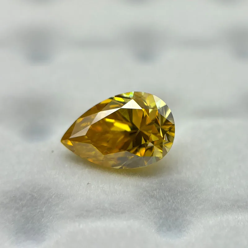 Wholesale Size 4x6~8x12mm Yellow Color VVS1 Color Loose Moissanite Pear cut Shape Stone With Certificate