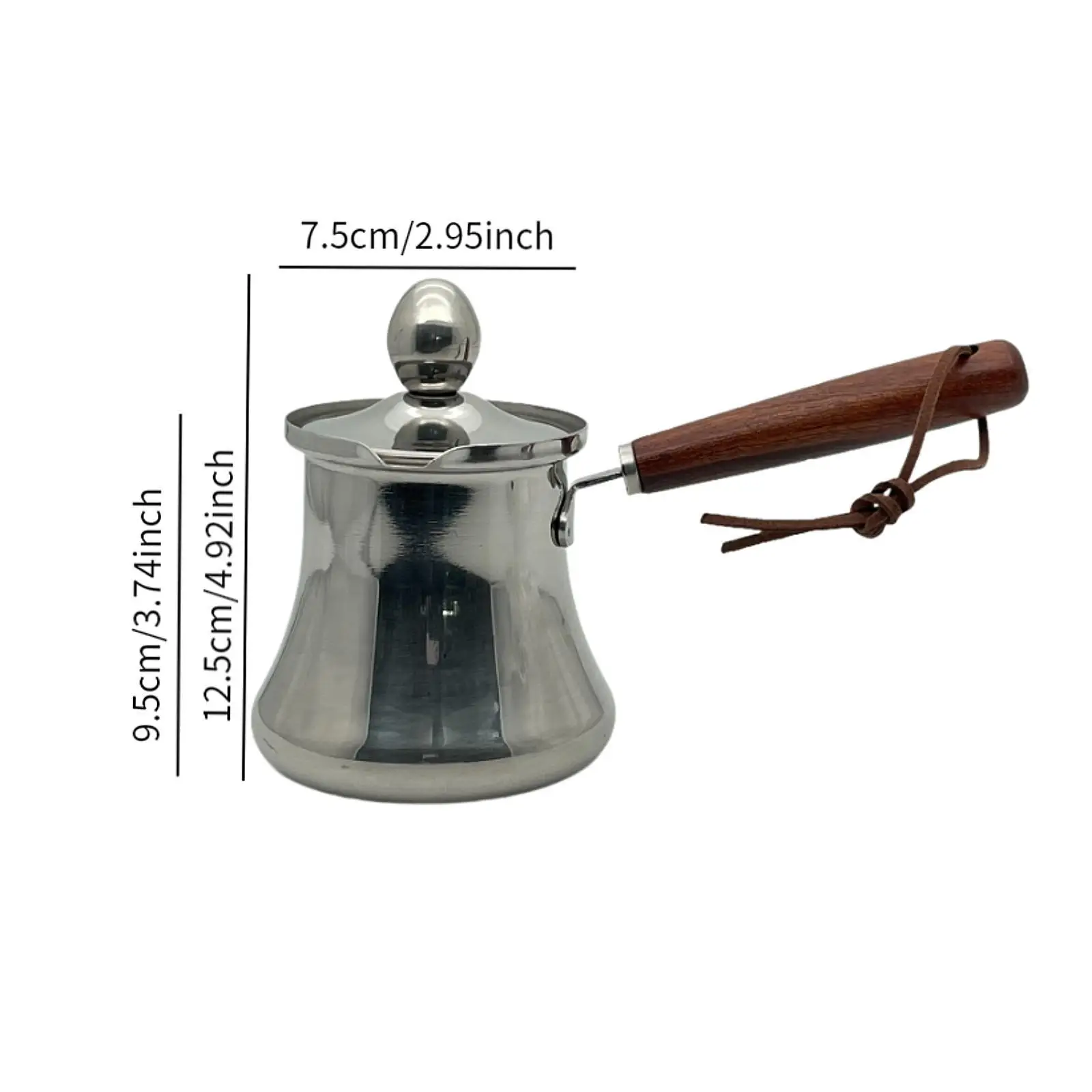 وعاء ذوبان القهوة التركية مع غطاء بمقبض خشبي مع موقد صنبور #6