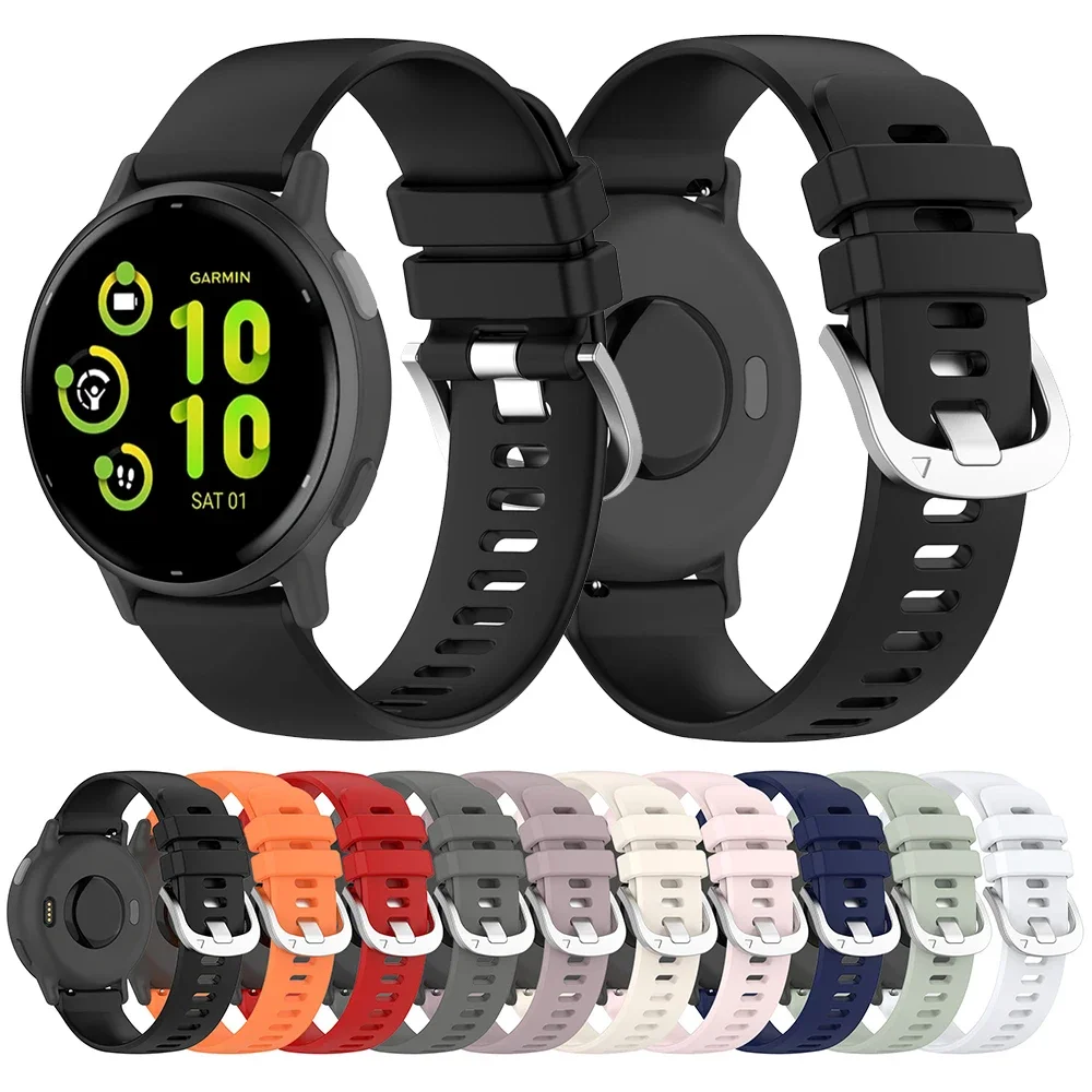 

Quick Release 20mm 22mm Silicone Band For Garmin Vivoactive 5 4/Forerunner 165 Music 265 255 245 645 55/Venu 3 Replacement Strap