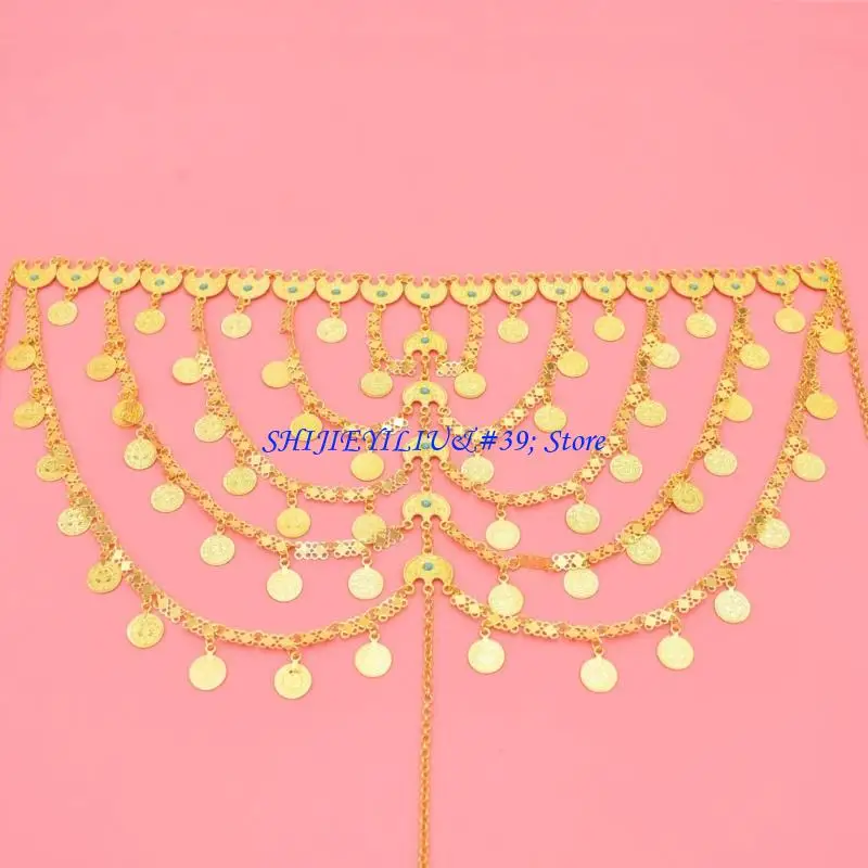 

E21F Lightweight Metal Coin Hair Accessory Comfortable Daily Wear Nonslip Headwear for Active Lifestyles Parties Festivals