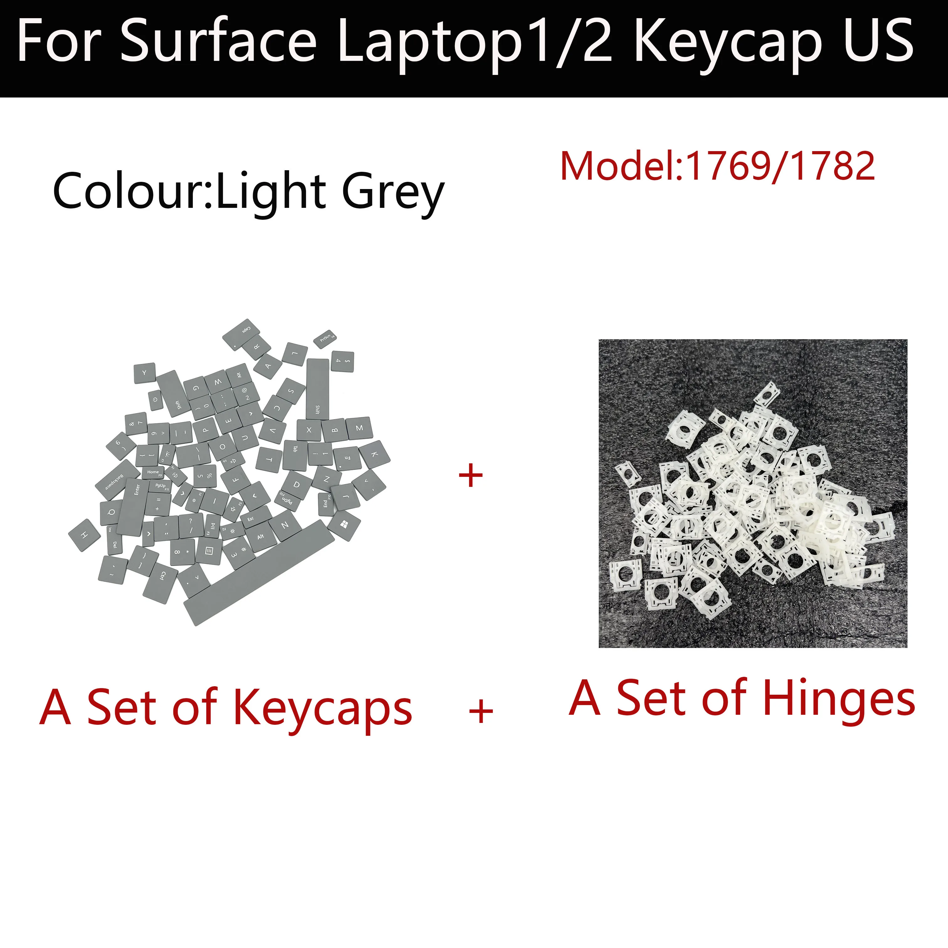 

Original For Microsoft Surface Laptop1 2 Key Caps Keyboard Cap 1769 1782 A Set Of Keycaps Light Grey US