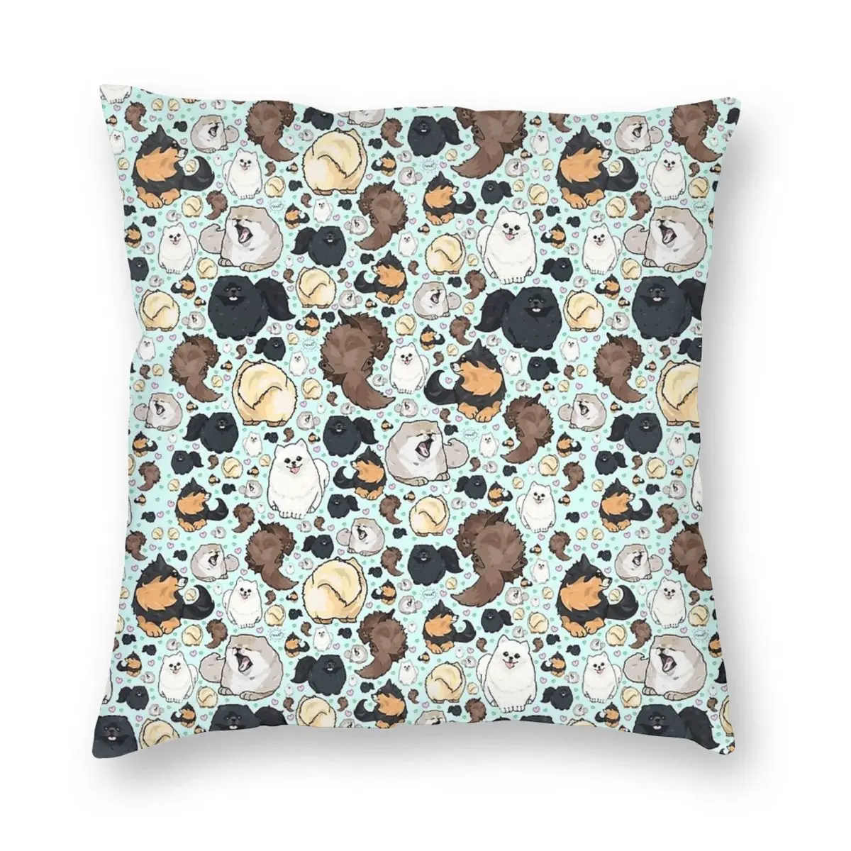 

Pomeranians Square Pillowcase Pillow Cover Cushion Throw Pillow for Home Sofa Living Room