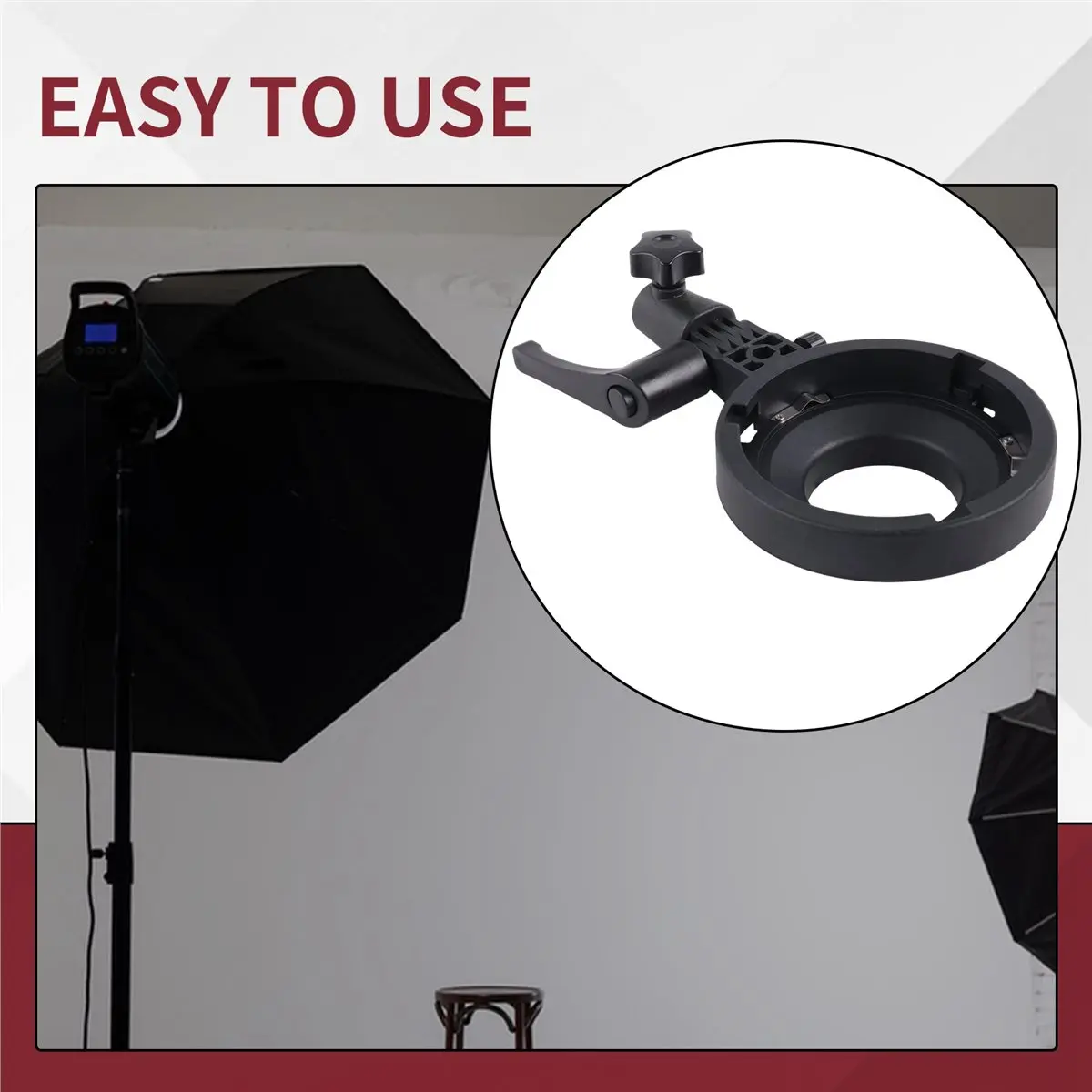 N05R Mini Mount to Bowens Mount Adapter Quick Set-Up for YONGNUO YN150 IFOOTAGE 60/130 NANLITE Forza 60 Softbox MB02