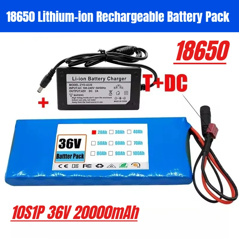 

10S1P 36V 20000mAh Battery Pack 18650 Lithium-ion Rechargeable Battery Pack