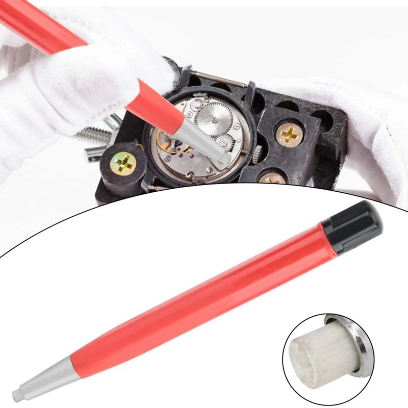 Praktische Horloge Roest Verwijdering Borstel Pen Glasvezel/Messing/Staal Schoon Kras Polijsten Gereedschap Horloge Onderdelen Reparatie Tool